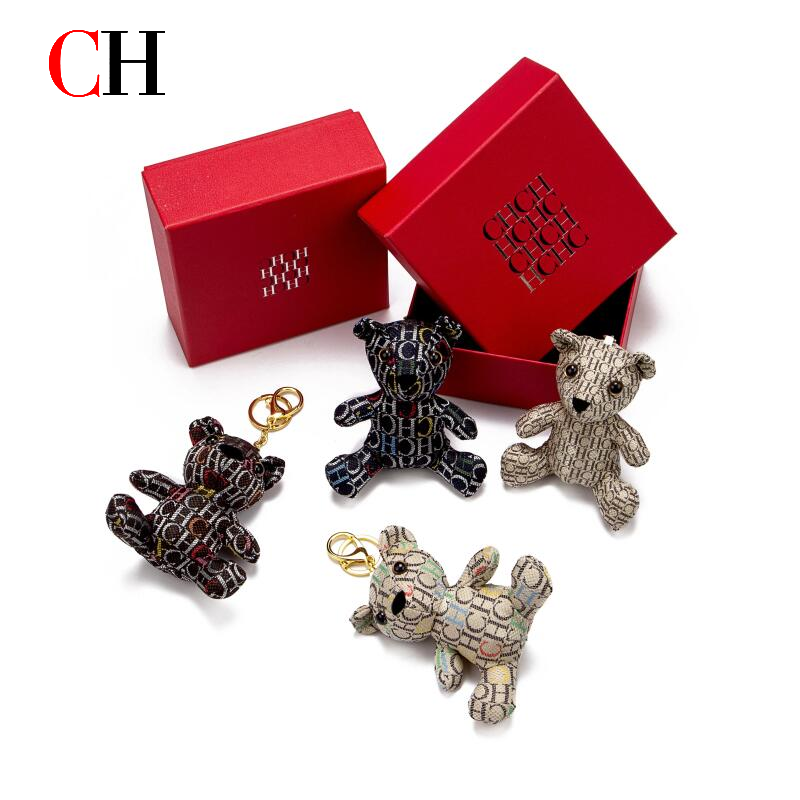 Monogram Keychain Leather - CH 베어 플러시 키체인 모노그램 프린트