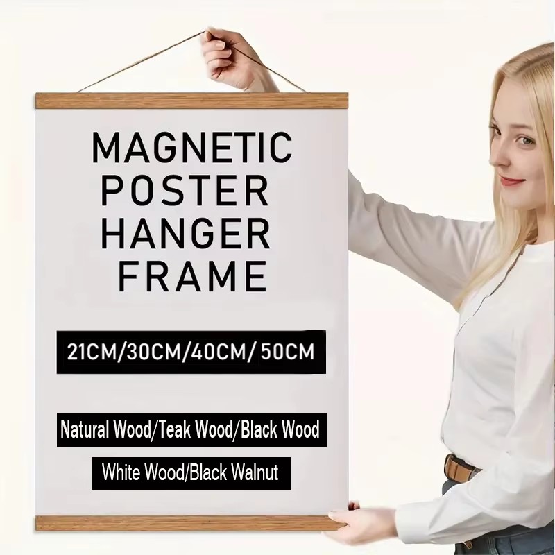 Engraved Wood Frame - 21 30 40 50cm 자석 포스터