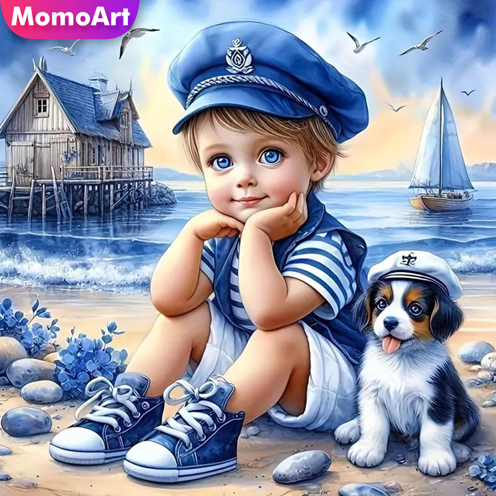 Photo Mosaic Print - Momoart 전체 다이아몬드 페인팅 아이 소년