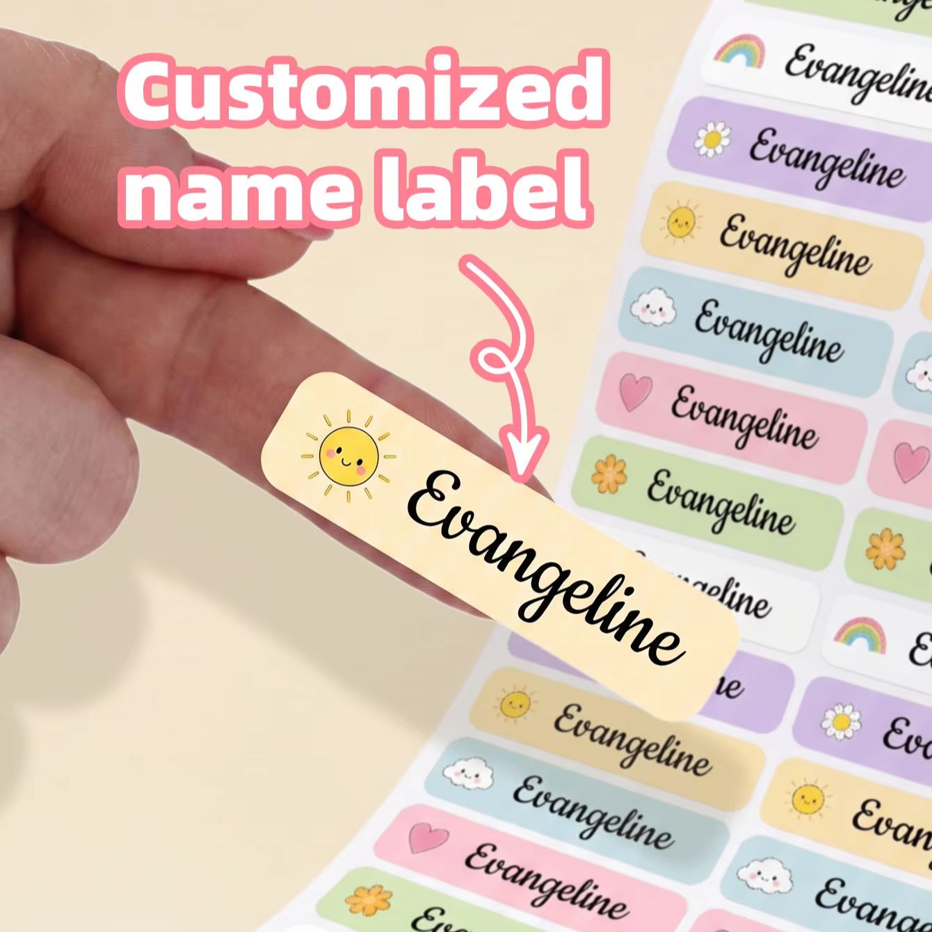 Personalized Name Box - 1-220PCS 맞춤형 개인 이름 스티커, 물병,