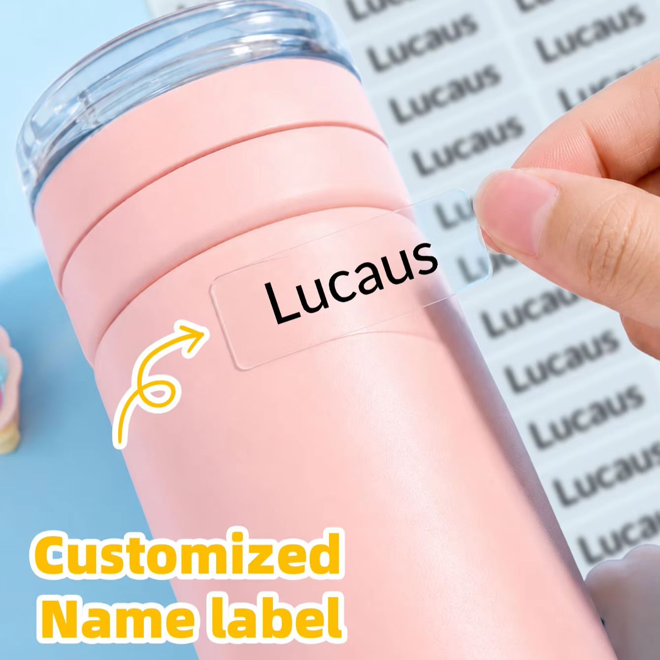 Personalized Name Box - 1-300개 맞춤형 개인 이름 스티커, 배낭,