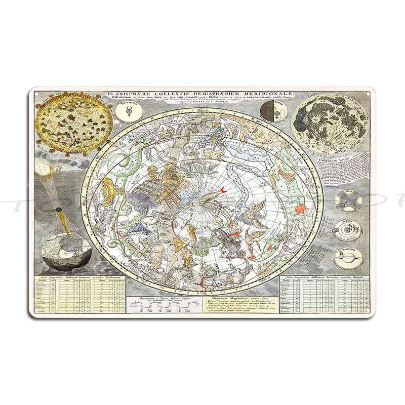 Custom Star Map - 남부 별하늘이 그려진 별 지도 금속