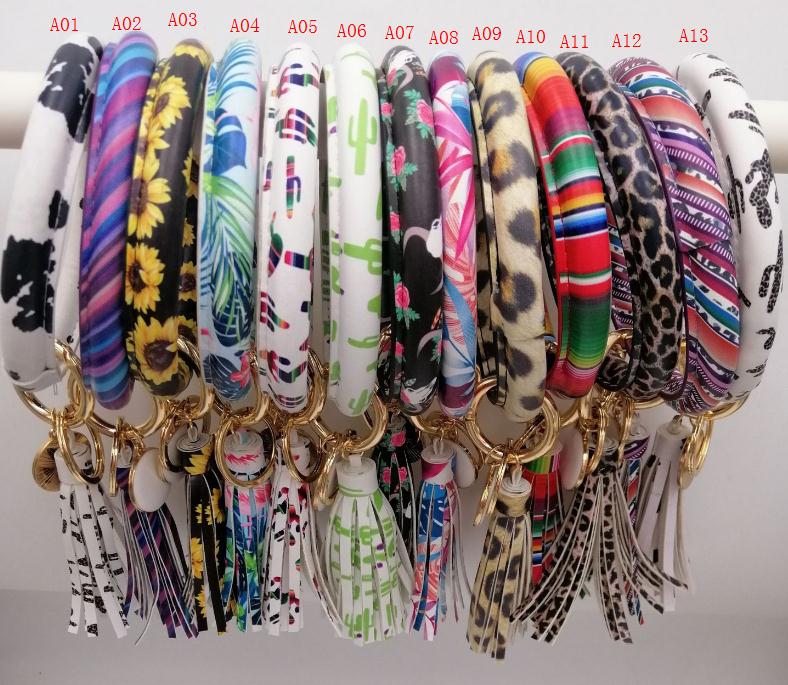 Monogram Keychain Leather - 해바라기 선인장 모노그램 키체인, 맞춤형 에나멜