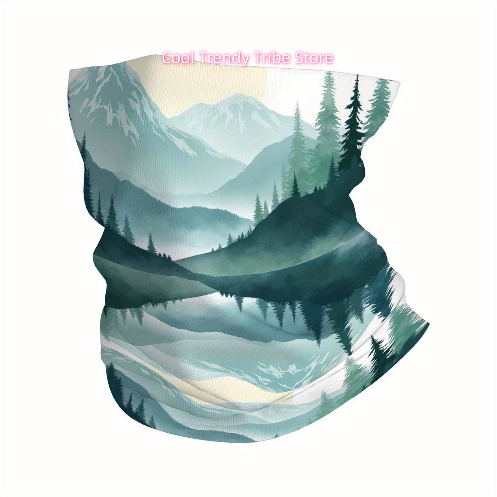 Family Tree Print - 산, 나무, 반사 다기능 프린트 스카프