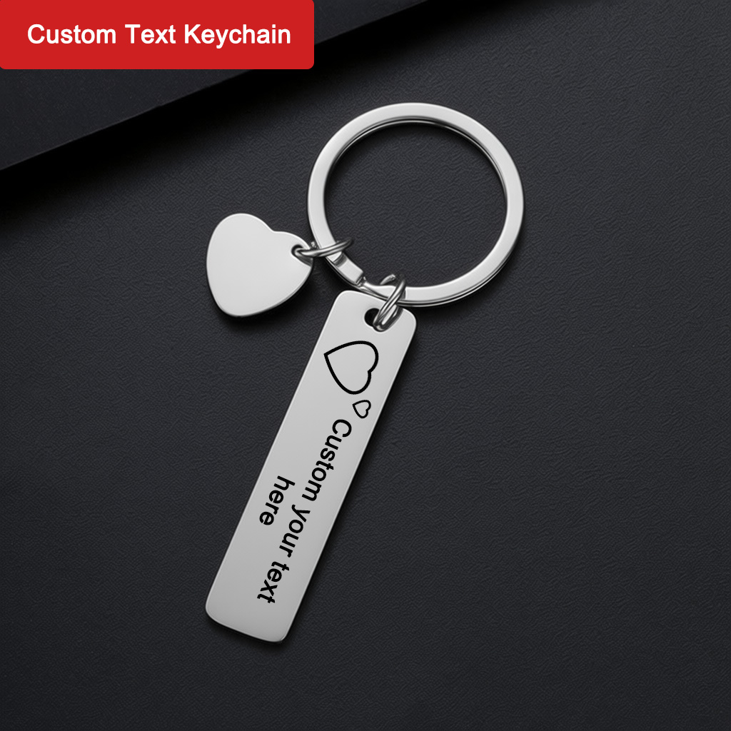 Initial Ring Custom - 맞춤형 텍스트 키체인 개인 맞춤 이름