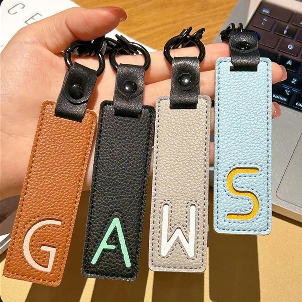 Monogram Keychain Leather - 클래식 Pu 가죽 키 체인 A-Z
