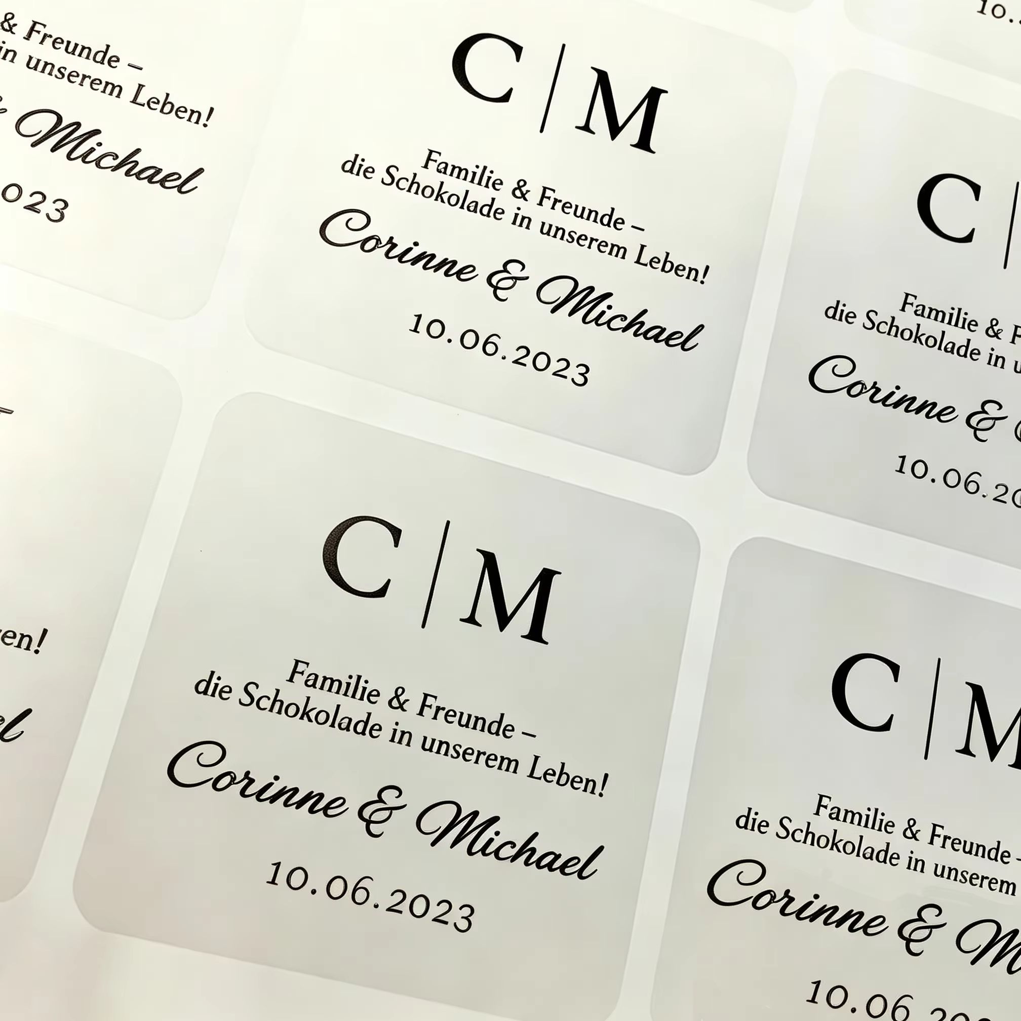 Personalised Candle Label - 100 매 맞춤형 웨딩 스티커 투명
