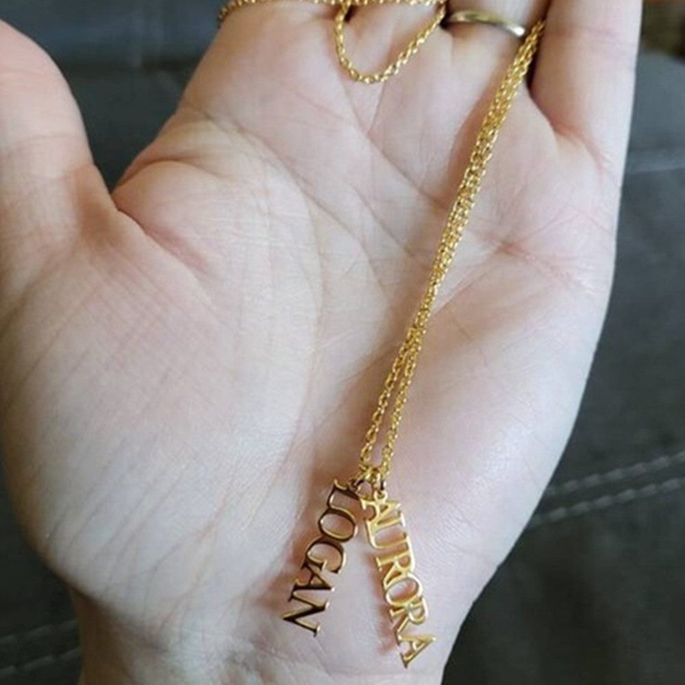 Birth Flower Necklace - 맞춤형 여러 이름 목걸이 스테인리스 스틸