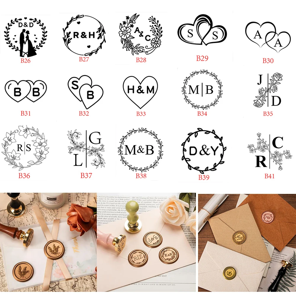 Wax Seal Letter Kit - 맞춤형 왁스 도장 스탬프 키트, 이중