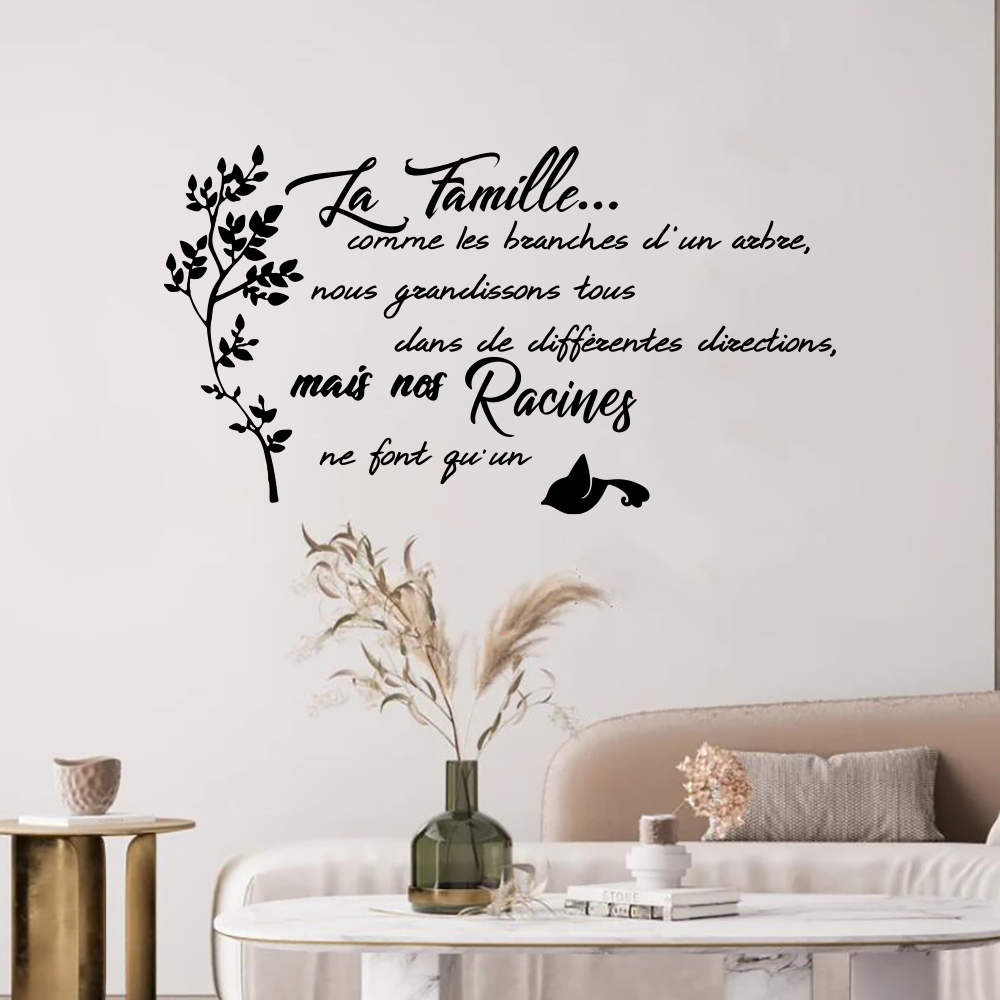 Family Tree Print - 프랑스어 가족 견적 나무 새 벽