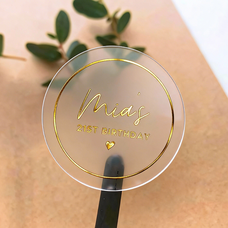 Personalised Candle Label - 50PCS 맞춤형 생일 스티커 방수 라운드