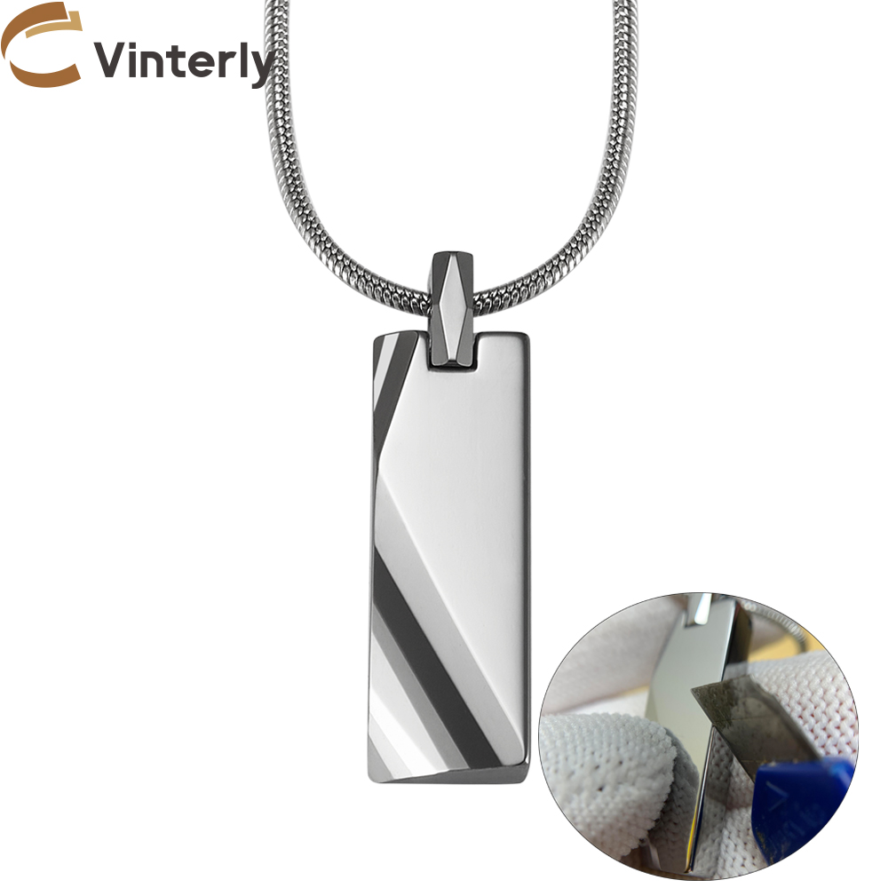 Name Necklace Custom - 남성용 맞춤형 텅스텐 카바이드 펜던트, 스크래치