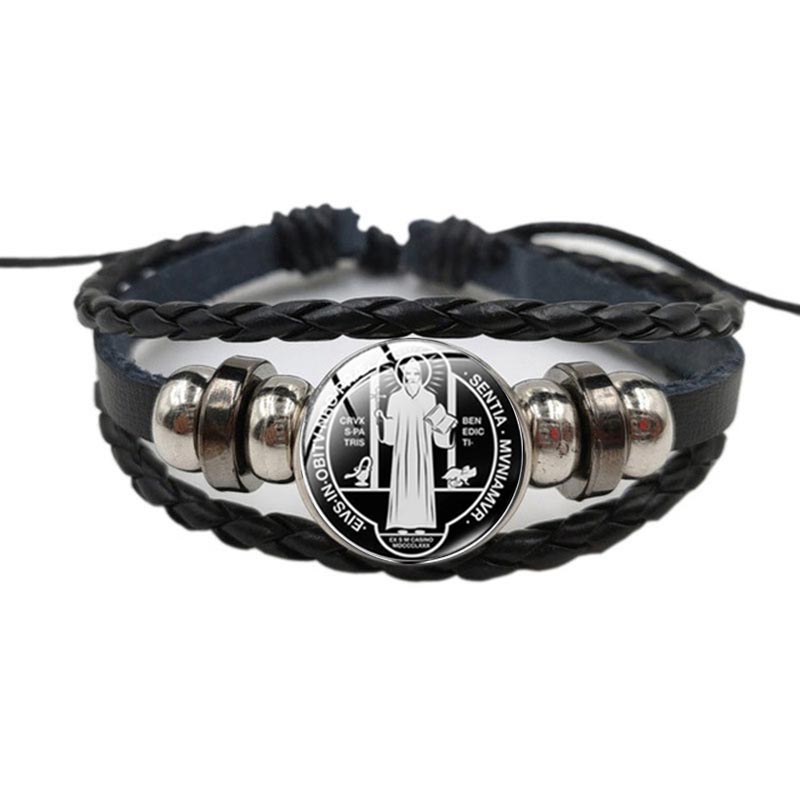 Coordinates Bracelet - 가톨릭 세인트 베네딕트 엑소시즘 가죽 팔찌