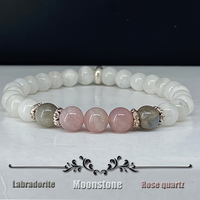 Coordinates Bracelet - 1개/문스톤, 래브라도라이트 및 로즈 쿼츠 팔찌