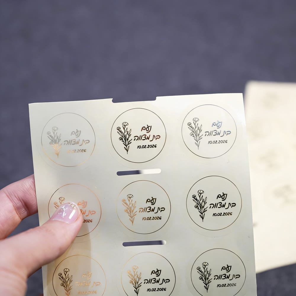 Personalised Candle Label - 맞춤형 100개 이름 날짜 라벨 히브리어