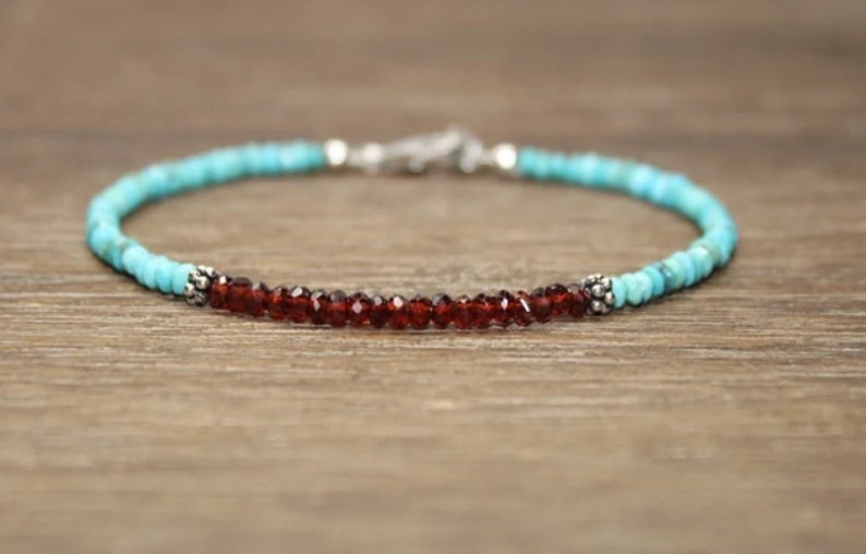 Coordinates Bracelet - 가넷 & 잠자는 숲속의 미녀 청록색