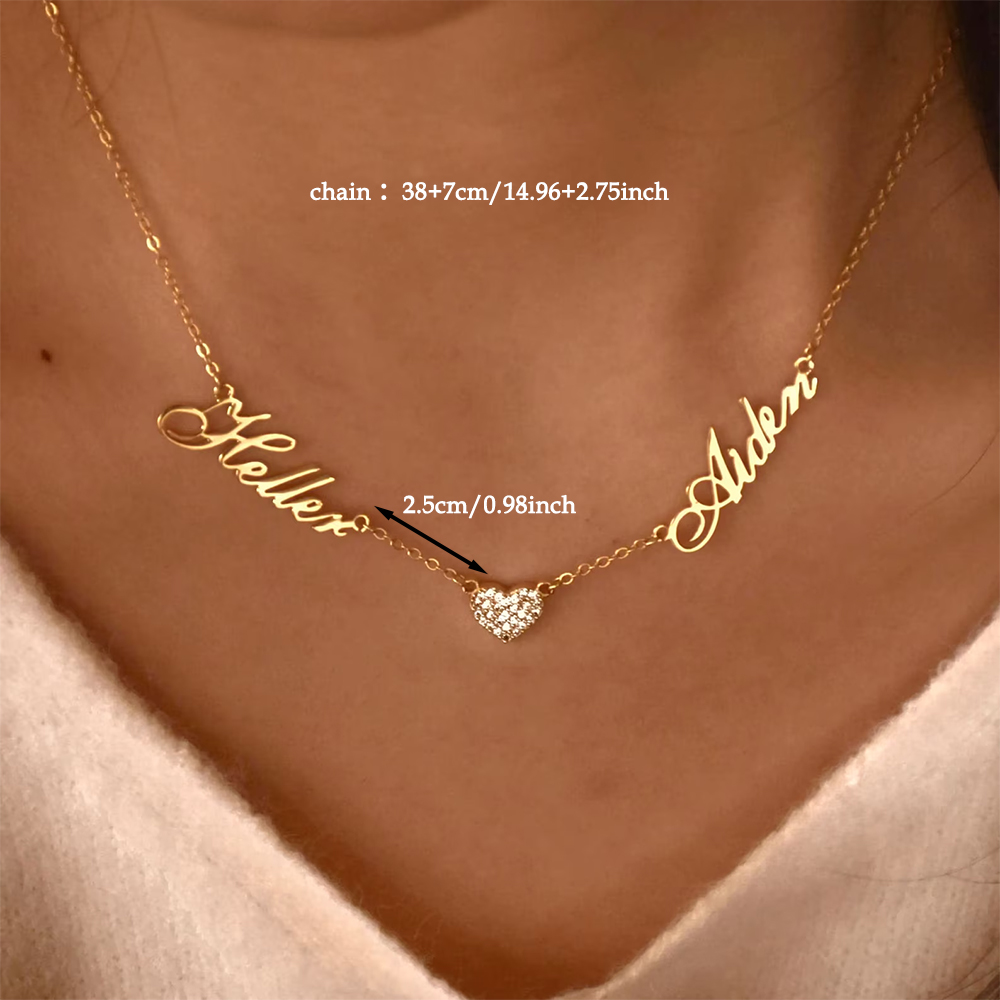 여성을위한 사용자 정의 두 이름 목걸이 크리스마스 여러 - Name Necklace Custom 리뷰 및 가격