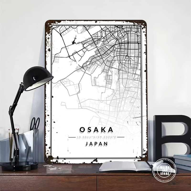 오사카 지도 3D 질감 인쇄 포스터 맞춤형 벽 예술 빈 - Custom Map Poster 리뷰 및 가격