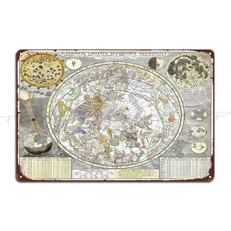 남부 별하늘이 그려진 별 지도 금속 간판 벽 장식 펍  - Custom Star Map 리뷰 및 가격