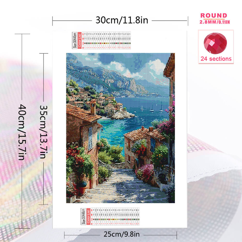 1개 프레임리스 다이아몬드 페인팅 거리 해변 DIY 풀 - Photo Mosaic Print 리뷰 및 가격