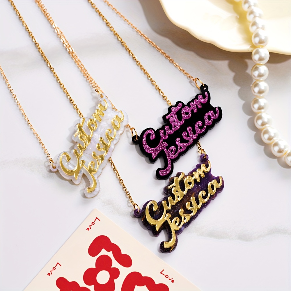 맞춤형 이중 아크릴 이름 목걸이, 이중 레이어 패셔너블 - Name Necklace Custom 리뷰 및 가격