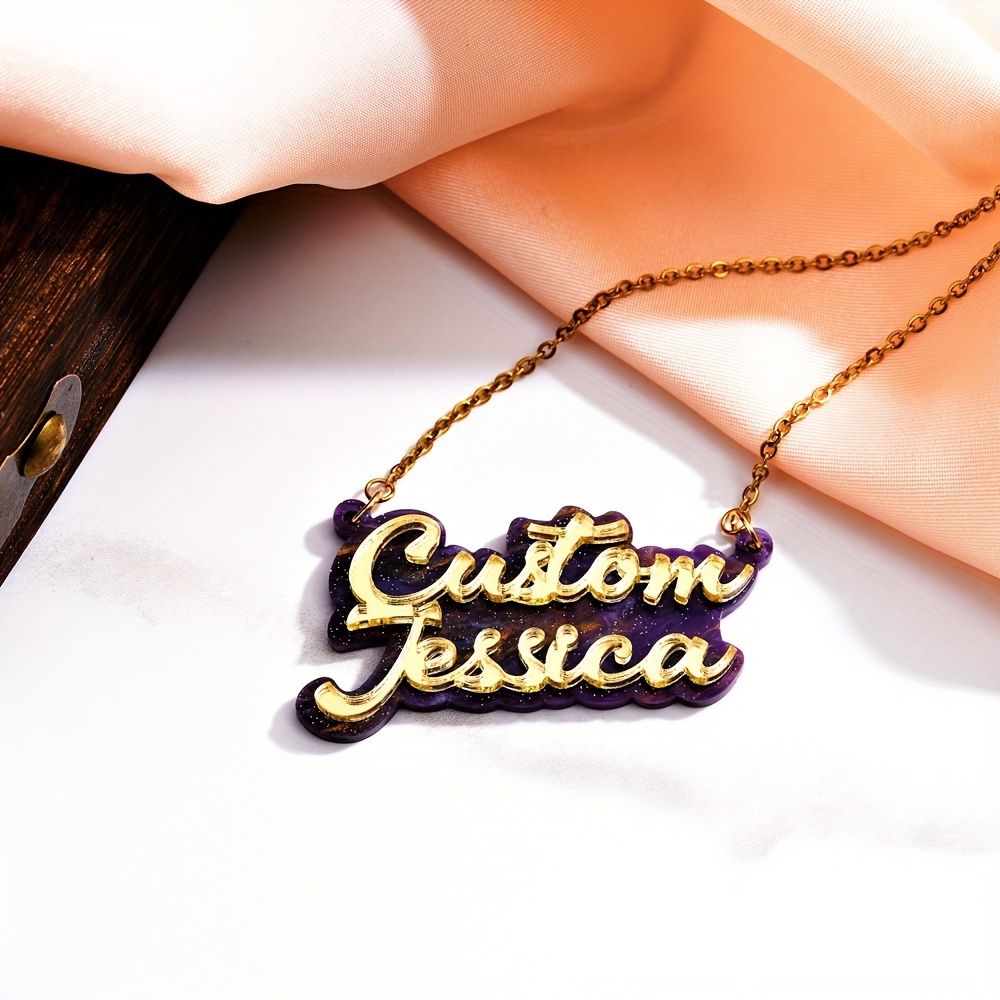 맞춤형 이중 아크릴 이름 목걸이, 이중 레이어 패셔너블 - Name Necklace Custom 리뷰 및 가격