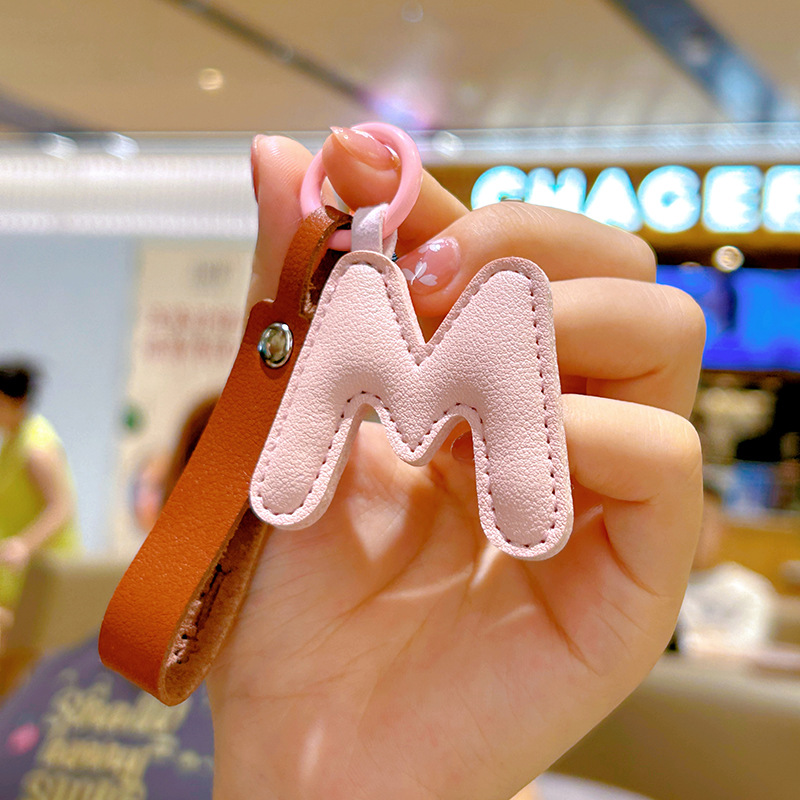 크리 에이 티브 PU 가죽 26 편지 열쇠 고리 패션  - Monogram Keychain Leather 리뷰 및 가격