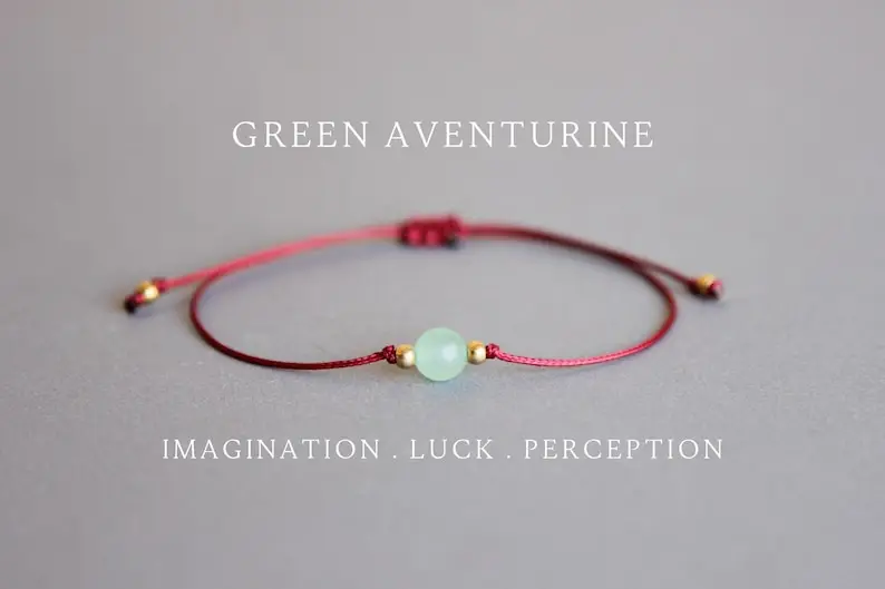 녹색 어벤츄린 크리스탈 낙천주의 기쁨 행운을 빌어요 성 - Coordinates Bracelet 리뷰 및 가격