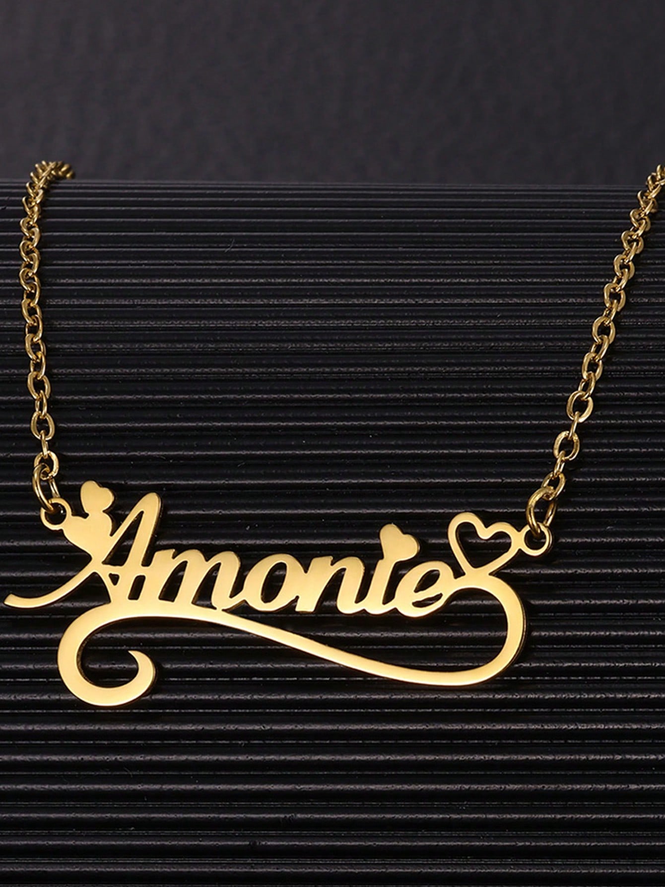 여성용 커스텀 이름 할로우 하트 목걸이, 스테인레스 스 - Name Necklace Custom 리뷰 및 가격