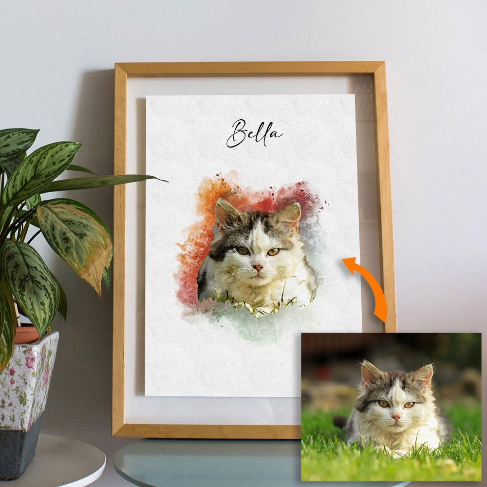 사진으로 만든 맞춤 애완동물 초상화 - 개인 맞춤 고양 - Pet Portrait Custom 리뷰 및 가격