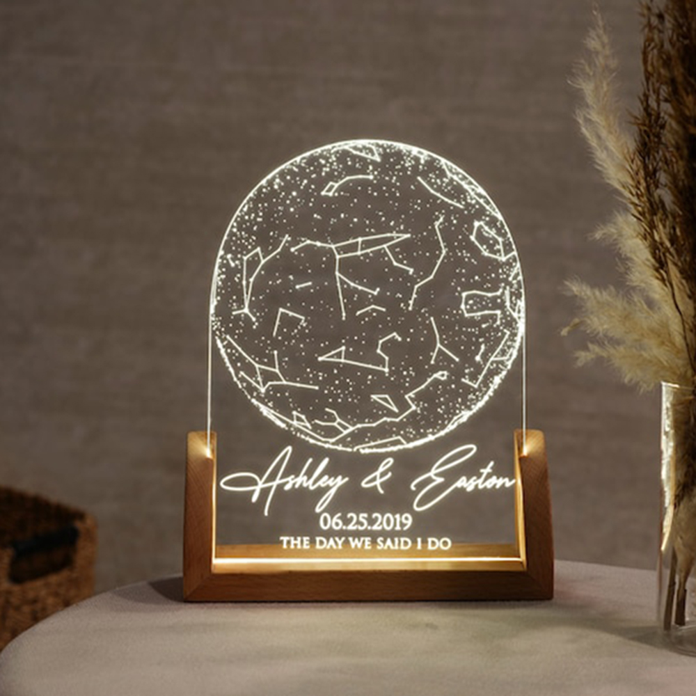 날짜별 맞춤형 별자리 LED 무드등, 커플 약혼 기념일 - Custom Star Map 리뷰 및 가격