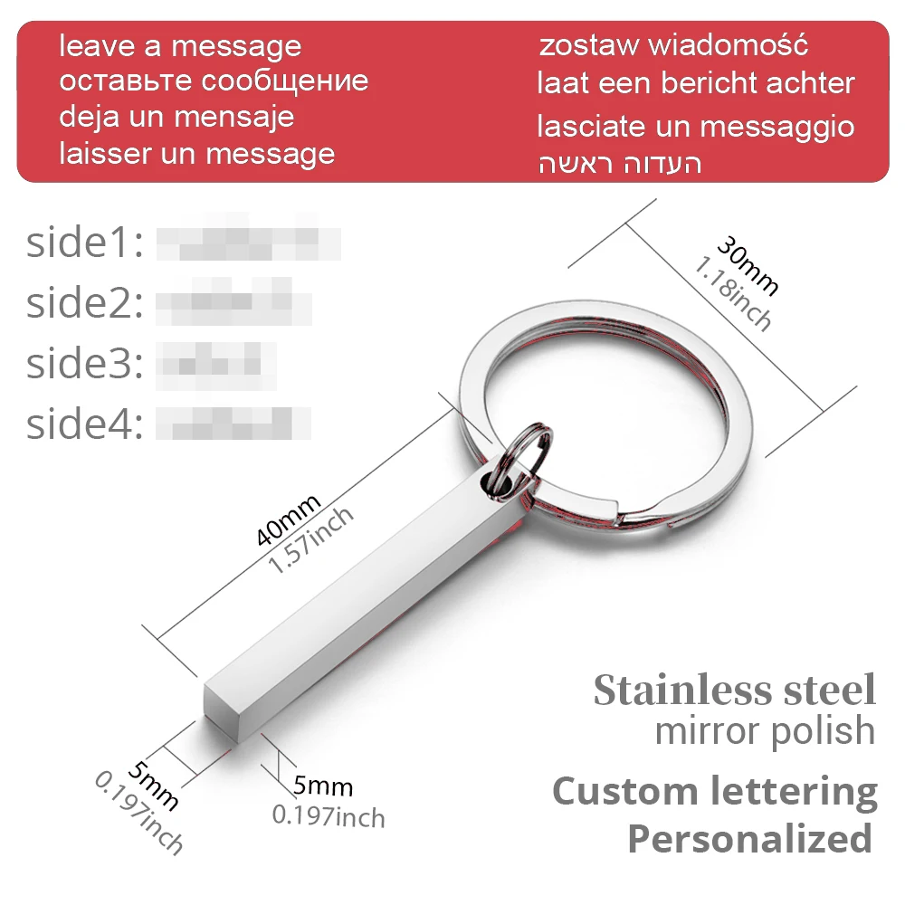 개인화 된 3D 바 키 체인 조각 텍스트 이름 날짜 키 - Initial Ring Custom 리뷰 및 가격