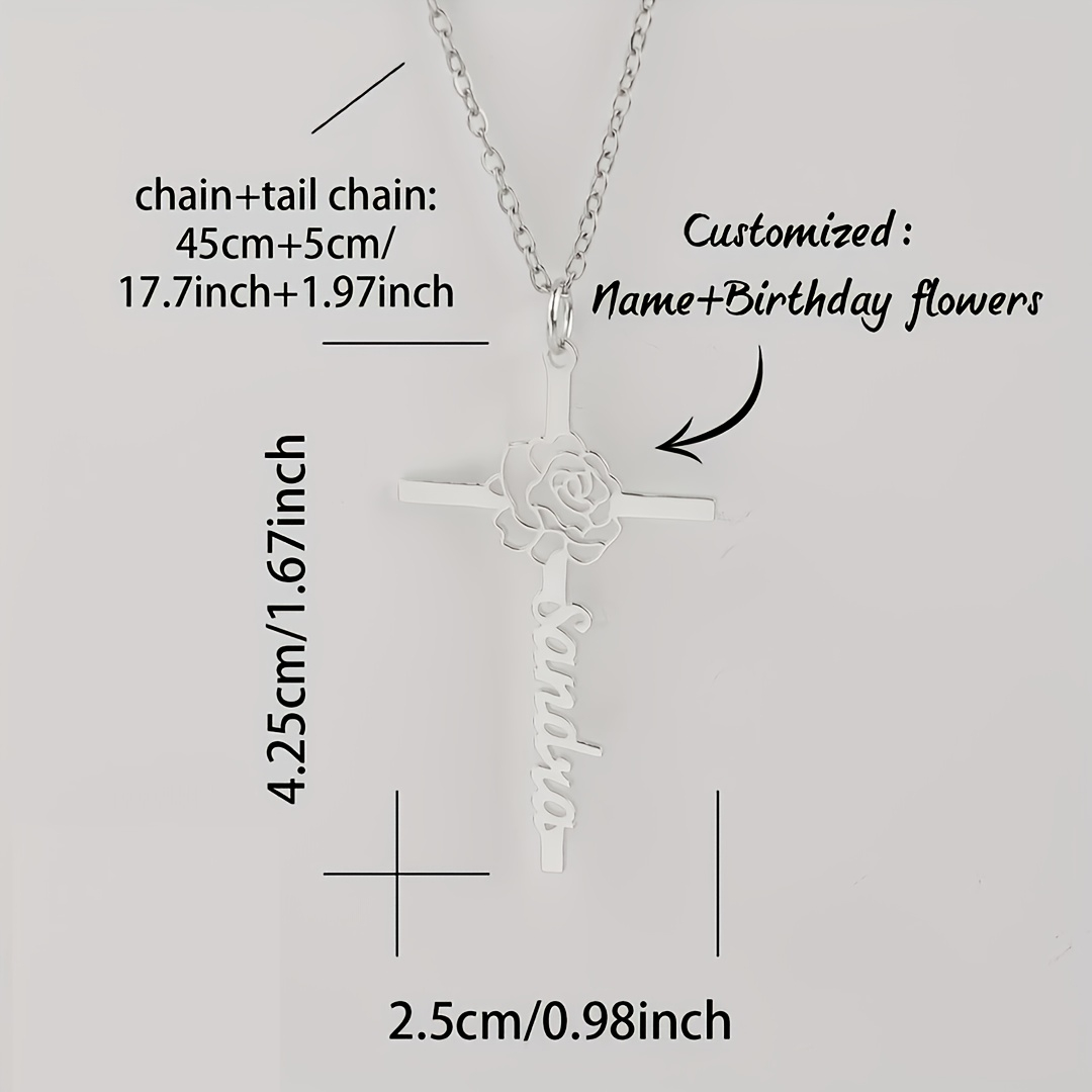 맞춤 제작 탄생화 십자가 이름 목걸이, 엄마를 위한 개 - Birth Flower Necklace 리뷰 및 가격