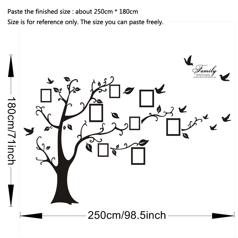 대형 사이즈 포토 트리 PVC 벽 데칼 가족 트리 거실 - Family Tree Print 리뷰 및 가격