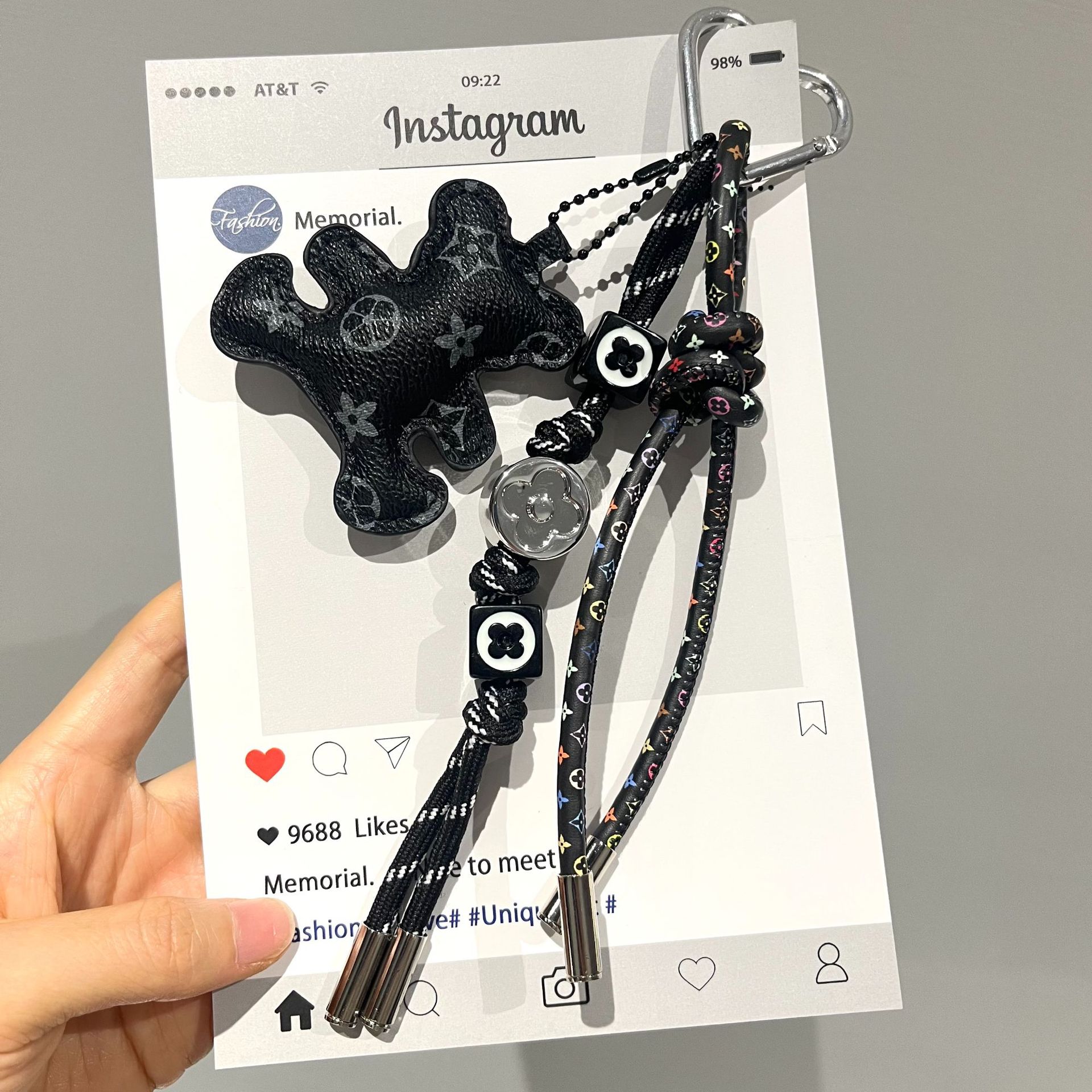 가방용 미니 베어 펜던트 참, DIY 공예 액세서리,  - Monogram Keychain Leather 리뷰 및 가격