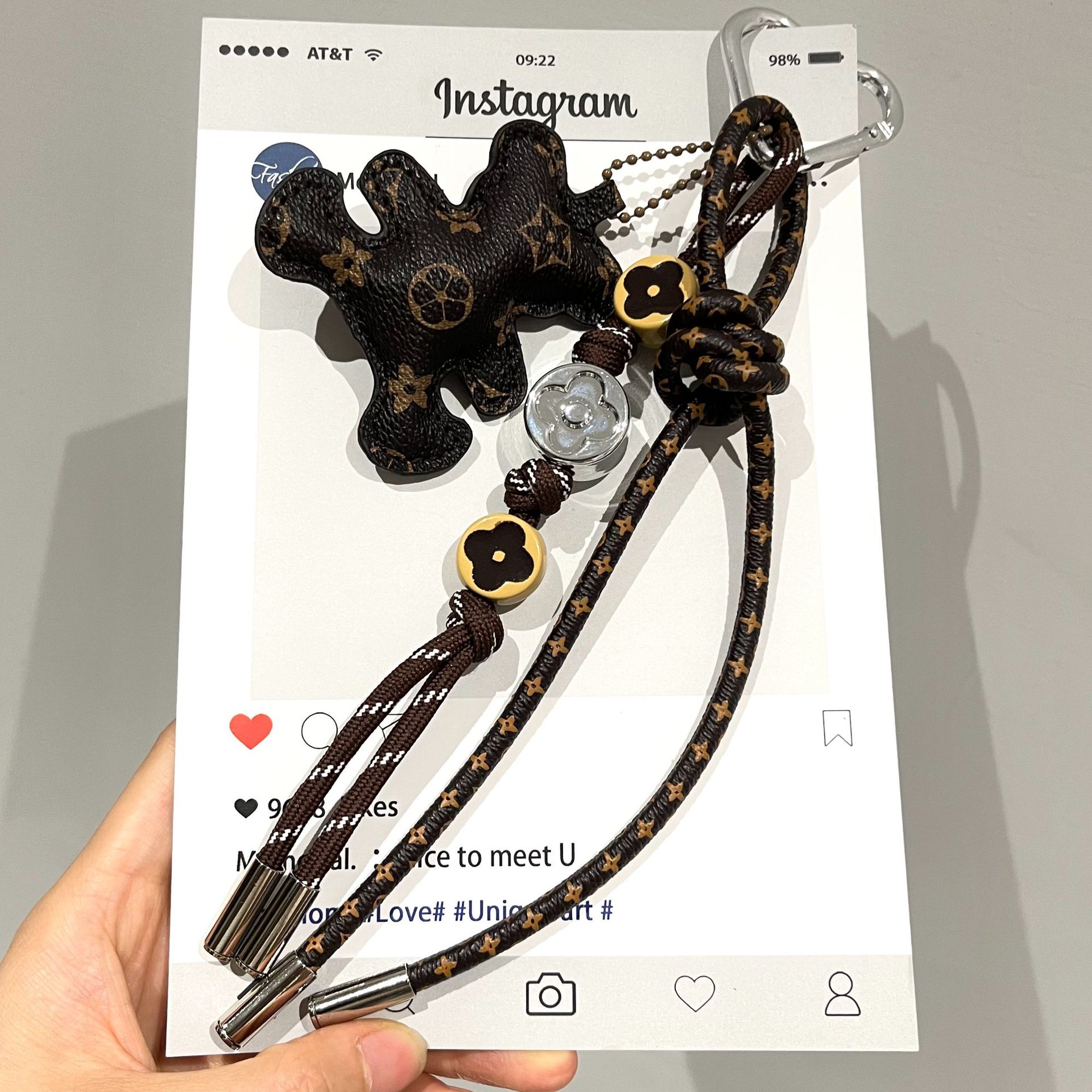 가방용 미니 베어 펜던트 참, DIY 공예 액세서리,  - Monogram Keychain Leather 리뷰 및 가격