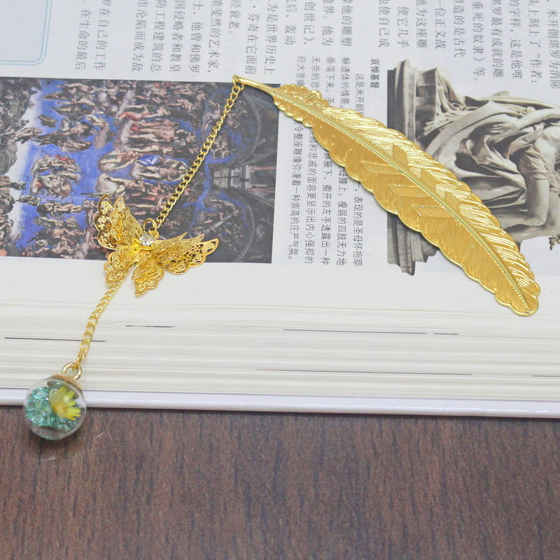 1개 중국 스타일 금속 깃털 책갈피 창의적인 불멸의 건 - Dried Flower Bookmark 리뷰 및 가격
