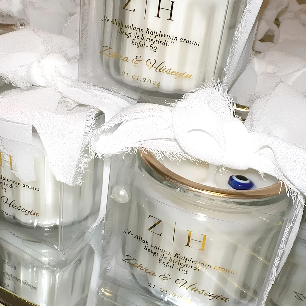 100 매 맞춤형 웨딩 스티커 투명 스티커 정사각형 봉 - Personalised Candle Label 리뷰 및 가격