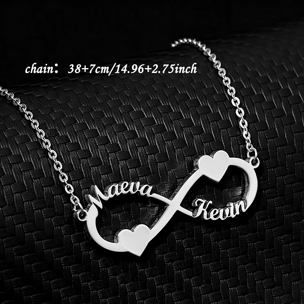 맞춤 이름 목걸이 인피니티 하트 펜던트 스테인리스 스틸 - Name Necklace Custom 리뷰 및 가격