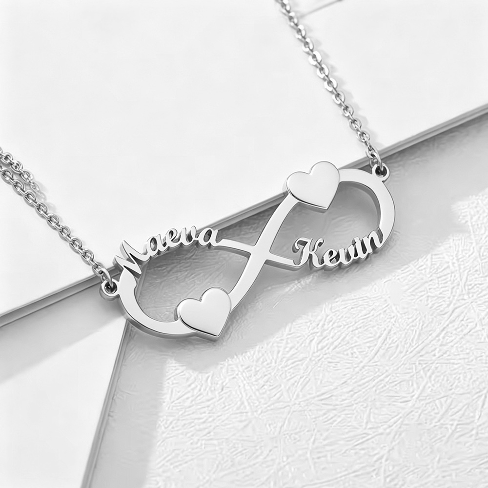 맞춤 이름 목걸이 인피니티 하트 펜던트 스테인리스 스틸 - Name Necklace Custom 리뷰 및 가격