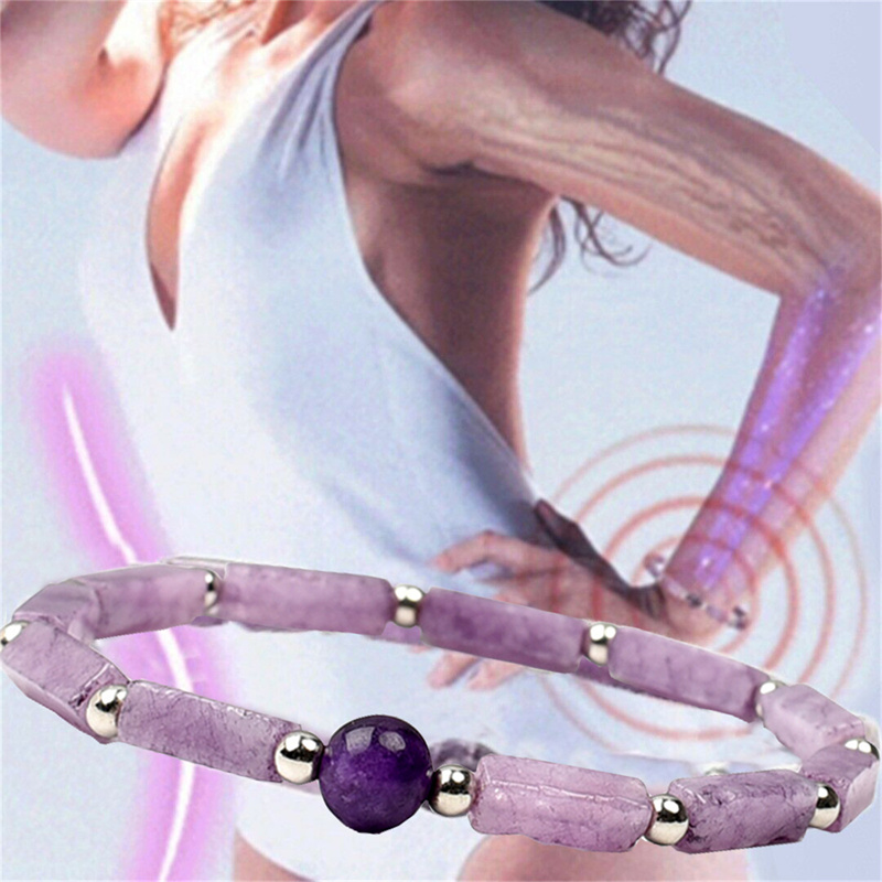 1Pcs 자수정 바디 정화 슬리밍 팔찌 여성을위한 천연 - Coordinates Bracelet 리뷰 및 가격