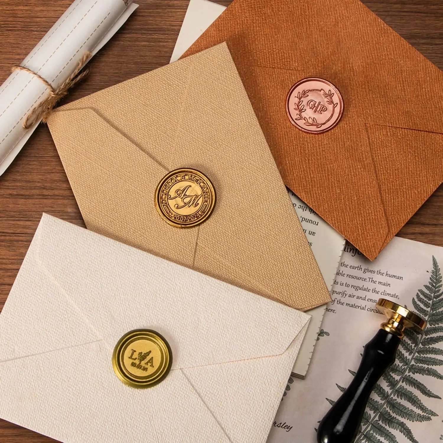 맞춤형 왁스 도장 스탬프 키트, 이중 이름 2 이니셜, - Wax Seal Letter Kit 리뷰 및 가격