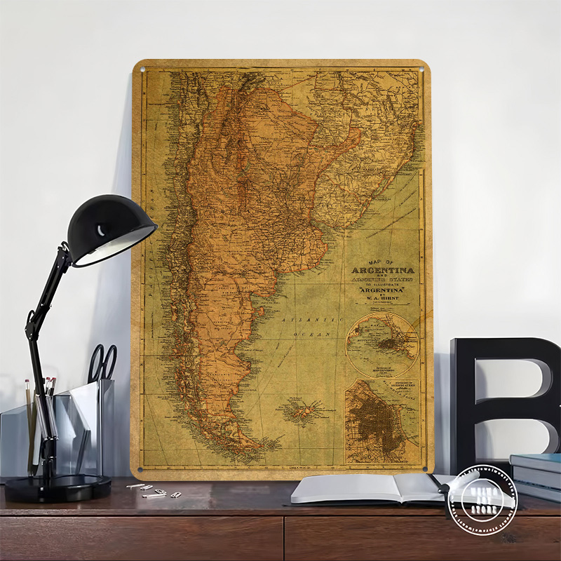 아르헨티나 빈티지 지도 틴 포스터 맞춤형 레트로 벽 장 - Custom Map Poster 리뷰 및 가격