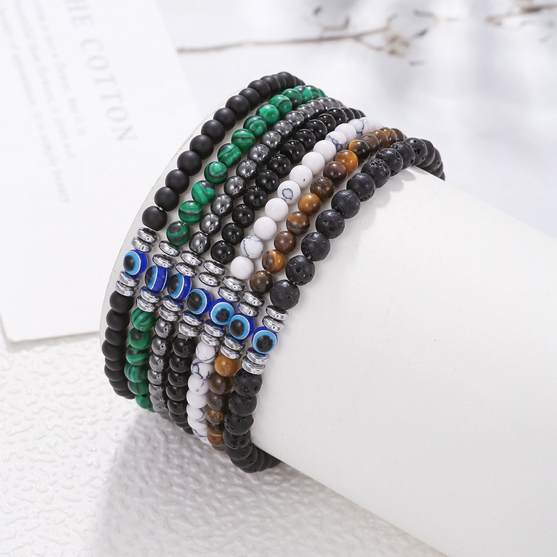 트렌디 한 4mm 흑요석 적철광 천연 타이거 아이 스톤 - Coordinates Bracelet 리뷰 및 가격