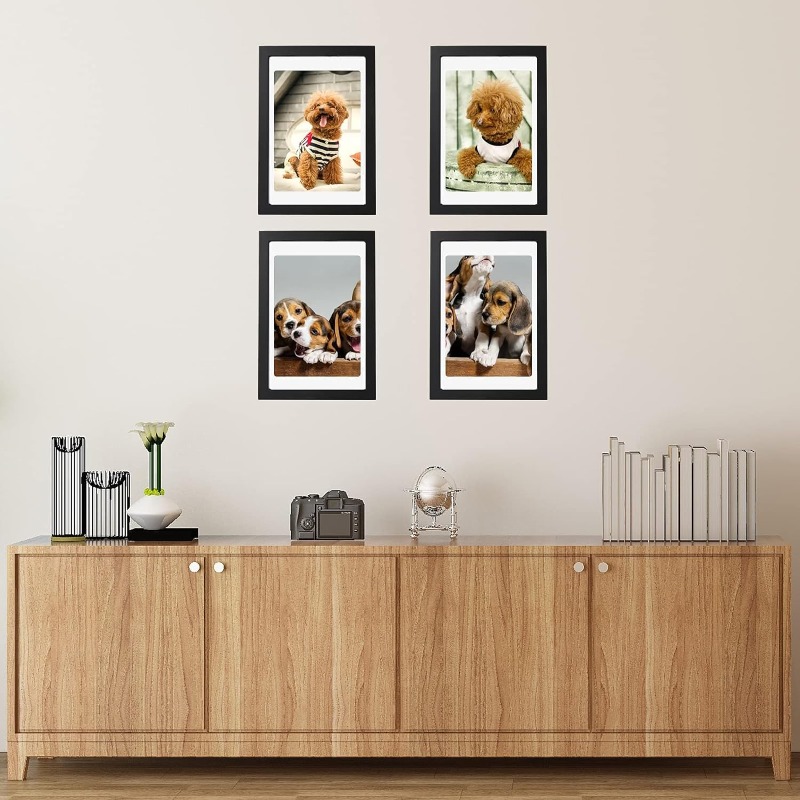5피스 세트 A4 블랙 우드 포토 프레임 벽걸이용 21 - Engraved Wood Frame 리뷰 및 가격