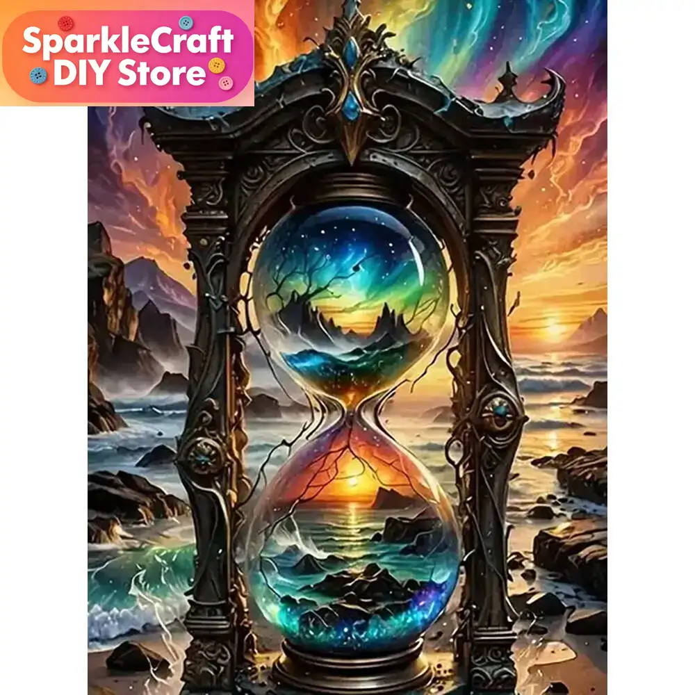 1PC 프레임리스 다이아몬드 페인팅 모래시계 풍경 모자 - Photo Mosaic Print 리뷰 및 가격
