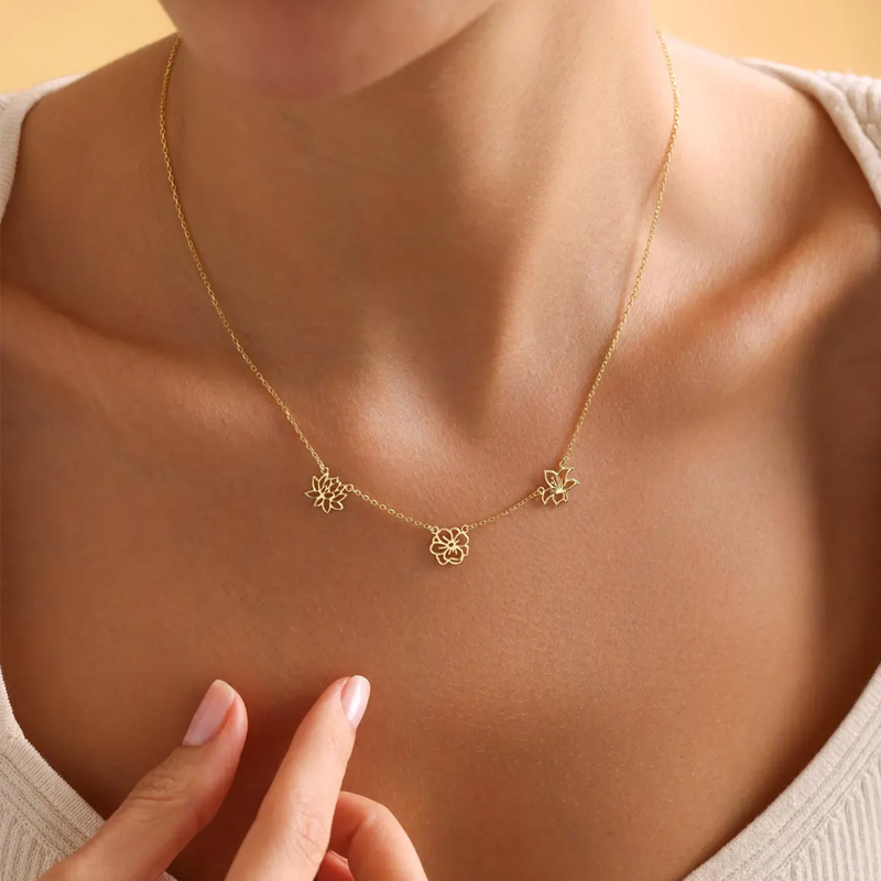 맞춤형 출생 꽃 목걸이 여성 어린이 Stianless  - Birth Flower Necklace 리뷰 및 가격