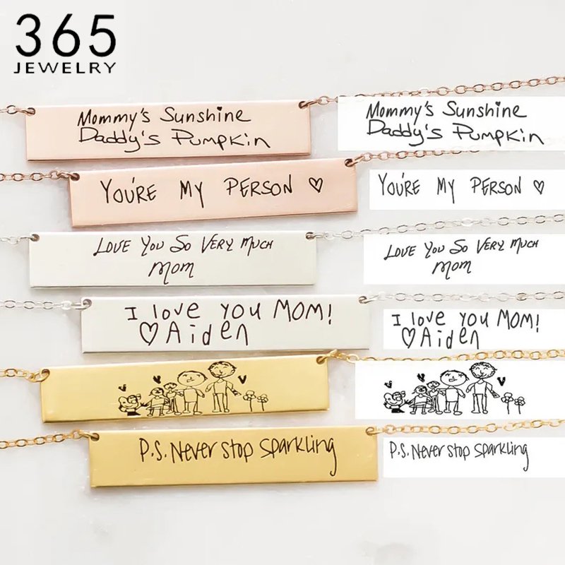맞춤형 필기 이름 바 펜던트 목걸이, 스테인레스 스틸, - Handwriting Necklace Bar 리뷰 및 가격