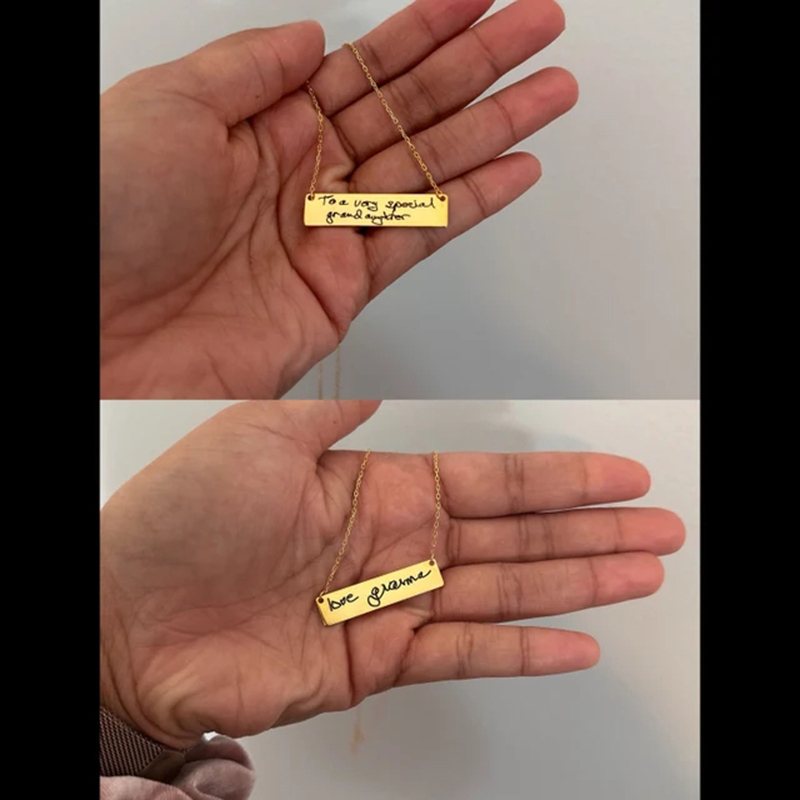 맞춤형 필기 이름 바 펜던트 목걸이, 스테인레스 스틸, - Handwriting Necklace Bar 리뷰 및 가격