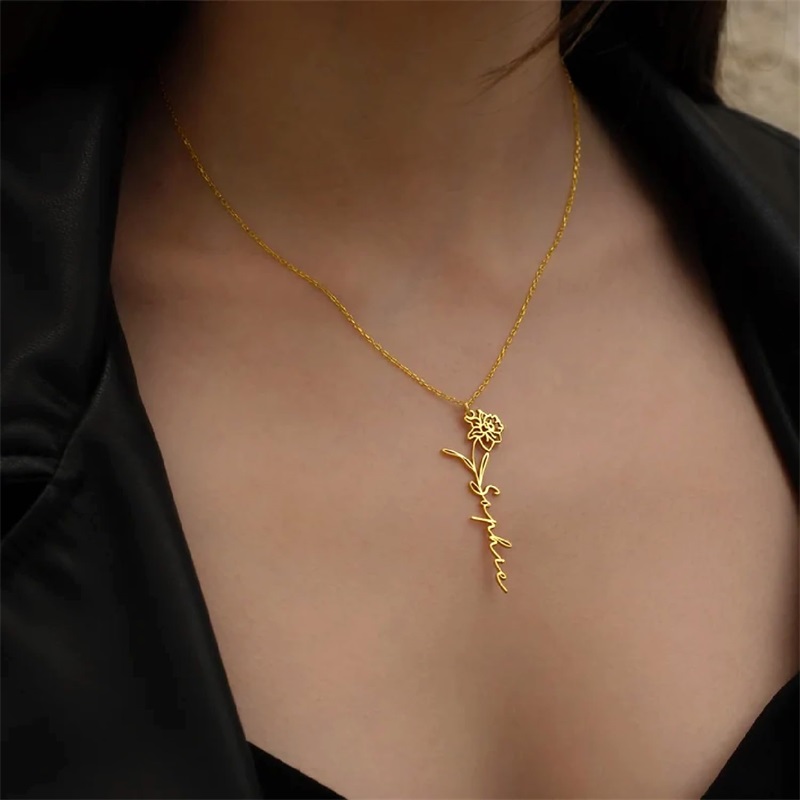 개인화 된 출생 꽃 이름 목걸이 맞춤 이름 목걸이 펜던 - Birth Flower Necklace 리뷰 및 가격